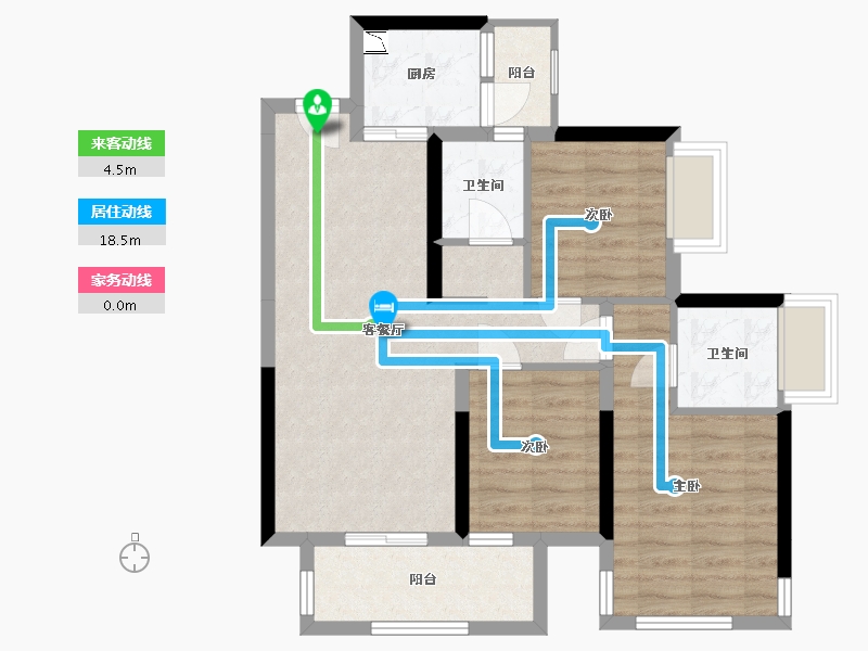 广西壮族自治区-南宁市-天健和府-71.37-户型库-动静线