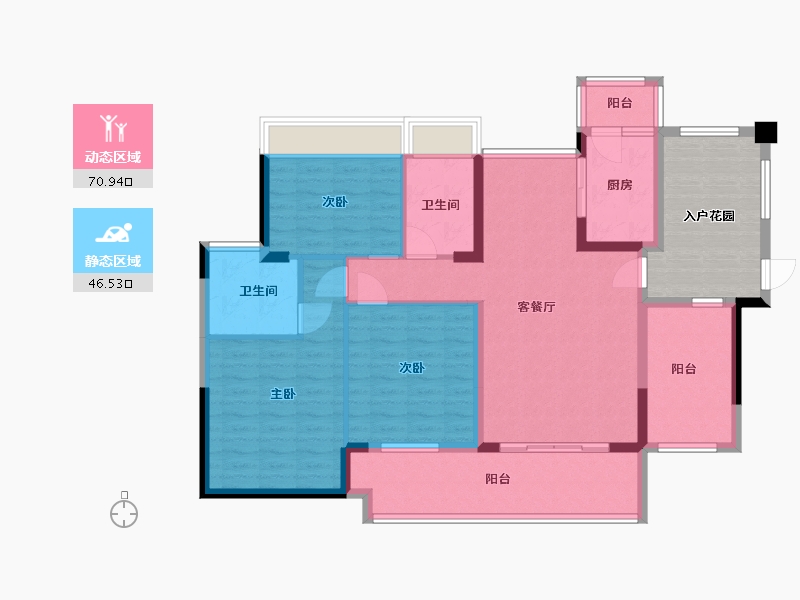 广东省-中山市-雅居乐国宾道-116.97-户型库-动静分区