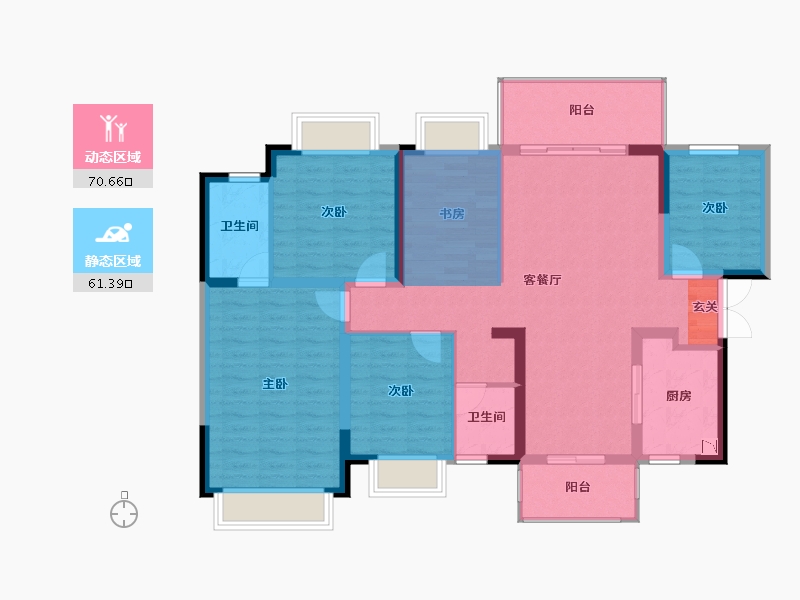 广西壮族自治区-南宁市-交投地产阳光100阿尔勒-110.96-户型库-动静分区