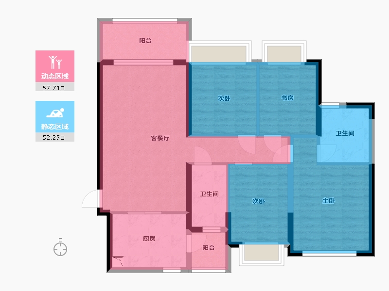 广东省-中山市-恒大御景-98.39-户型库-动静分区