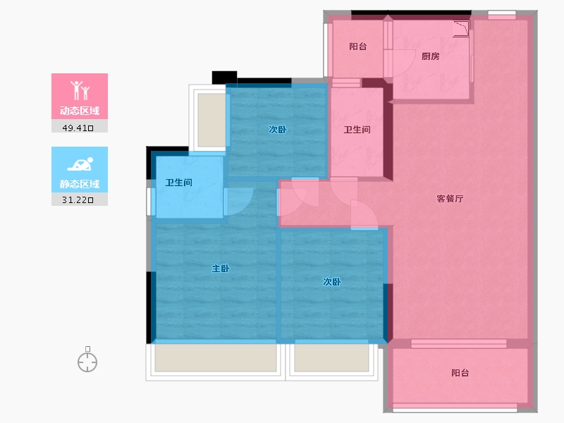 广东省-中山市-盛迪嘉光明1号-71.80-户型库-动静分区