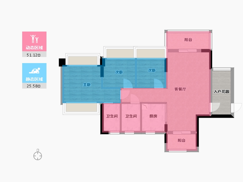 广东省-中山市-盛迪嘉光明1号-73.80-户型库-动静分区