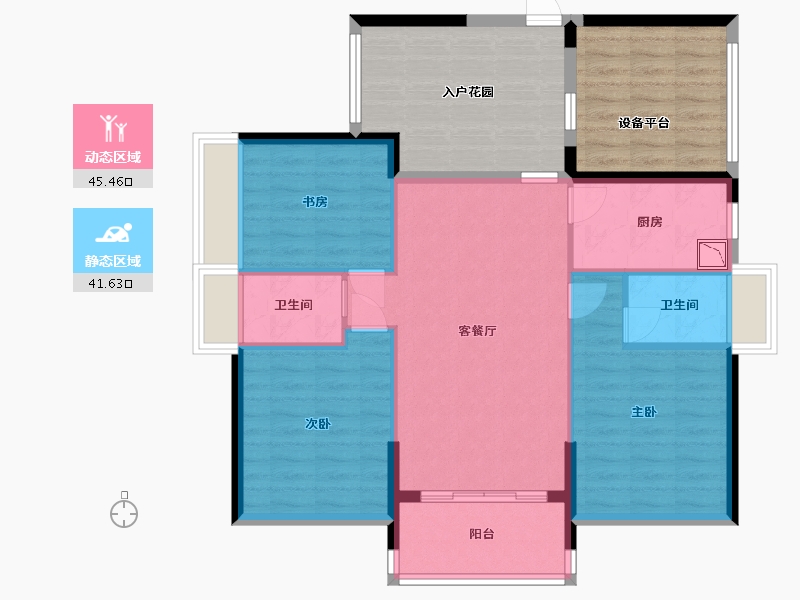 广东省-中山市-雅居乐国宾道-102.40-户型库-动静分区