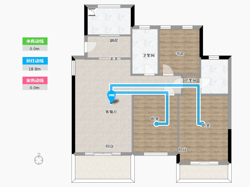 浙江省-杭州市-理想康城一品-111.85-户型库-动静线