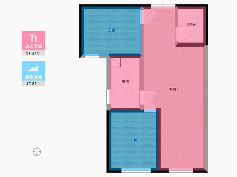 云南省-昆明市-瑞鼎城-45.05-户型库-动静分区