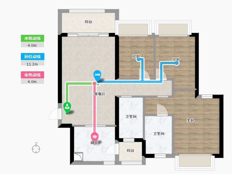 广东省-中山市-恒大御景-76.00-户型库-动静线