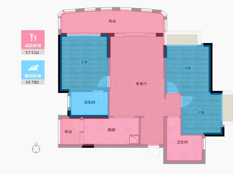 四川省-德阳市-恒大翡翠湾-84.46-户型库-动静分区