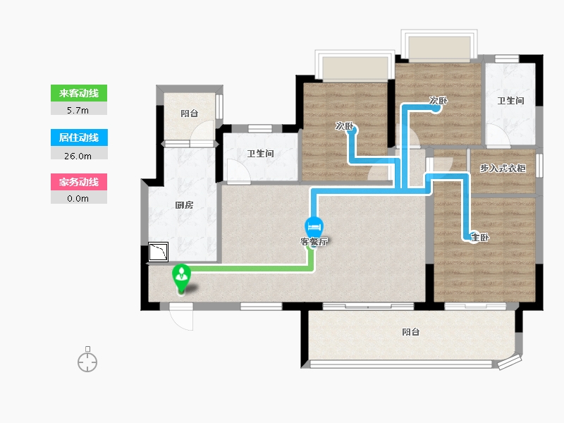 四川省-德阳市-恒大翡翠湾-95.56-户型库-动静线