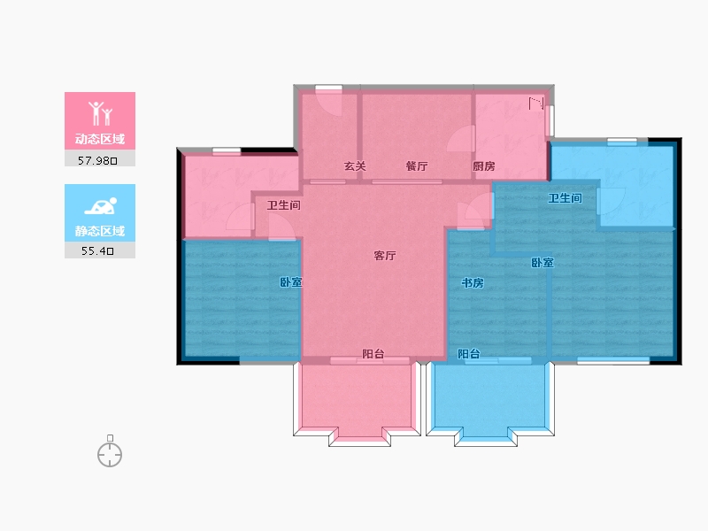 浙江省-杭州市-理想康城一品-102.77-户型库-动静分区