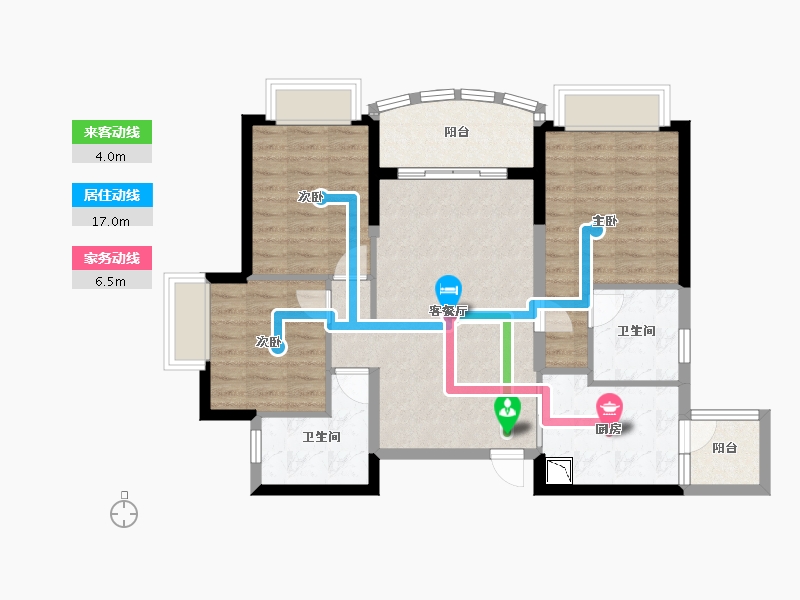 四川省-德阳市-恒大翡翠湾-83.95-户型库-动静线