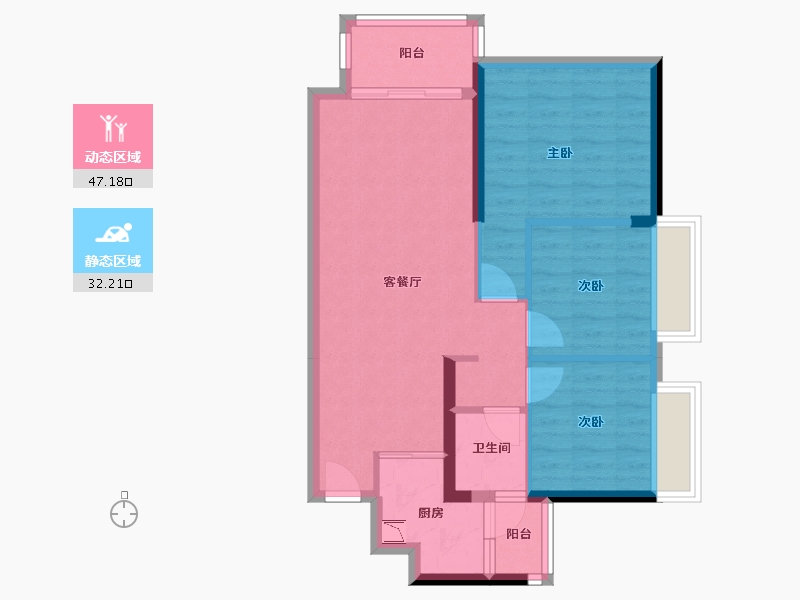 广西壮族自治区-南宁市-中房翡翠时光-70.72-户型库-动静分区