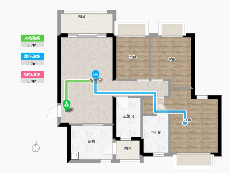 广东省-中山市-恒大御景-76.00-户型库-动静线