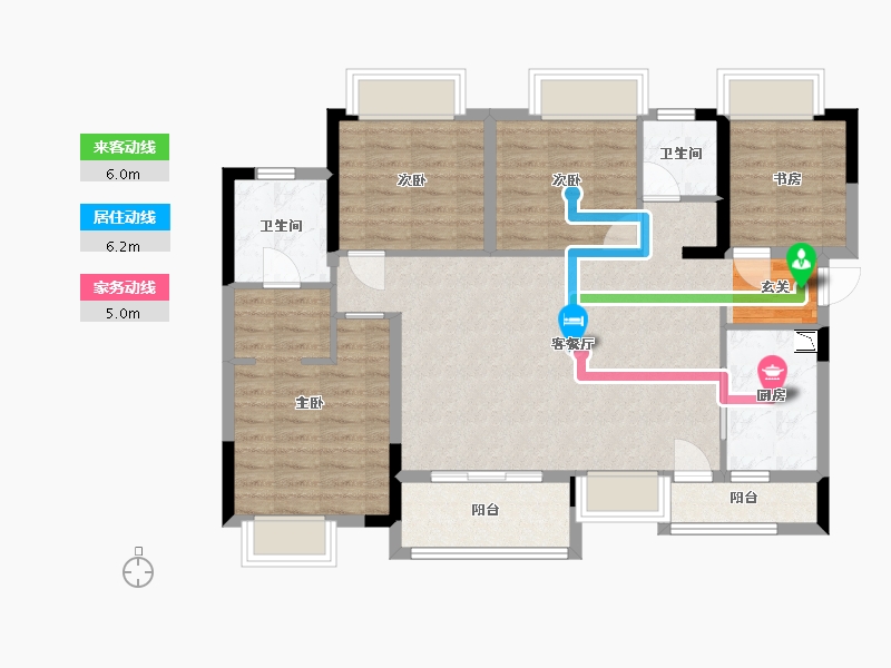 广东省-中山市-佳兆业香山御府-95.36-户型库-动静线