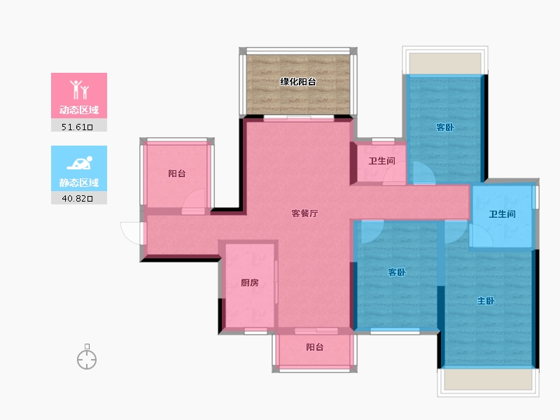 广西壮族自治区-南宁市-中建邕和府-89.65-户型库-动静分区