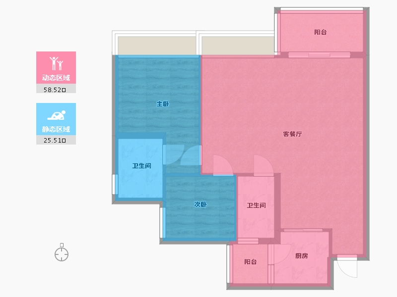 广东省-中山市-润达幸福汇-75.99-户型库-动静分区