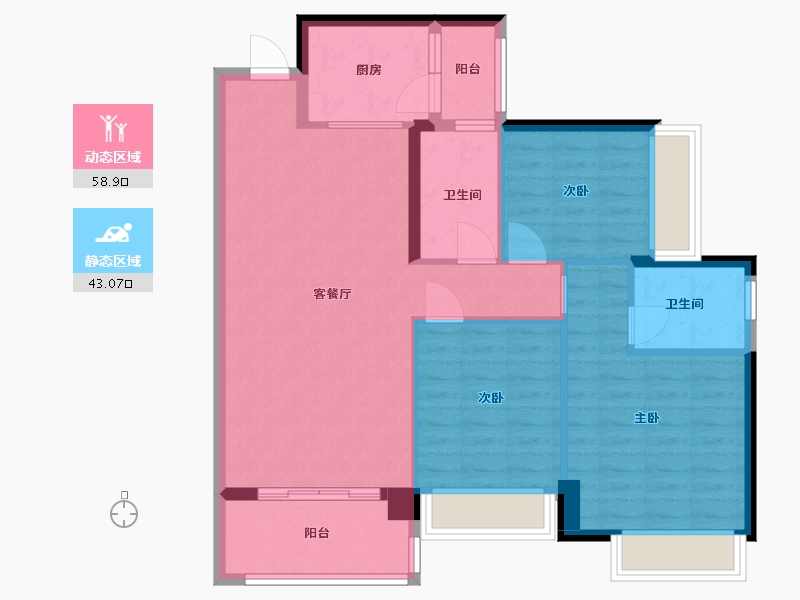 广东省-中山市-富逸城·臻誉-91.82-户型库-动静分区