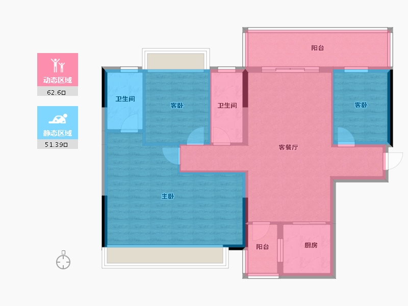 广西壮族自治区-南宁市-云星钱隆御园-102.86-户型库-动静分区