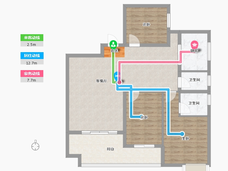 广东省-揭阳市-御景城三期-91.35-户型库-动静线