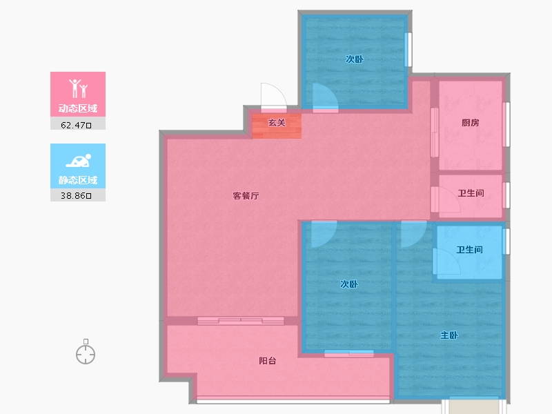 广东省-揭阳市-御景城三期-91.35-户型库-动静分区