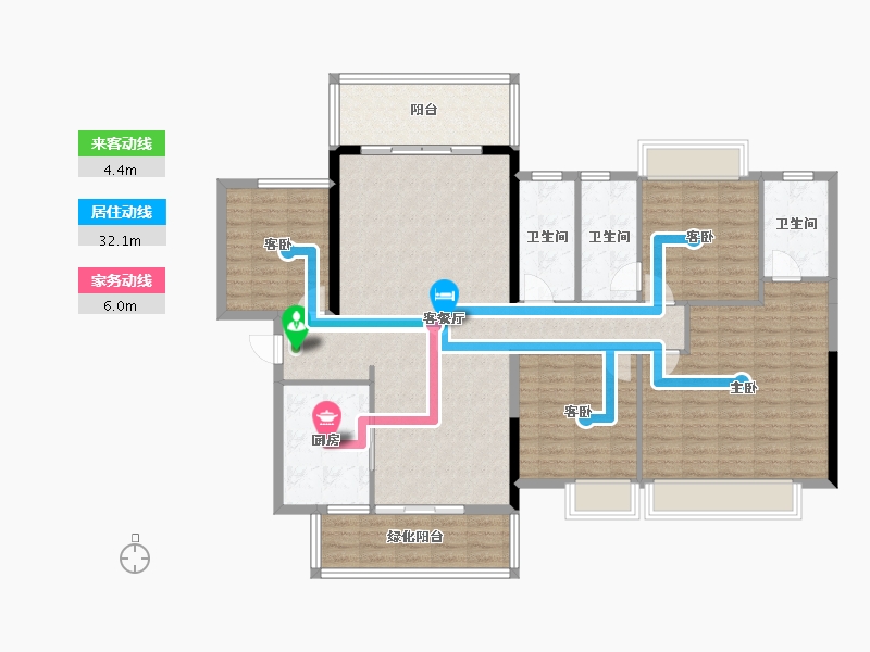 广西壮族自治区-南宁市-龙光天瀛-138.62-户型库-动静线