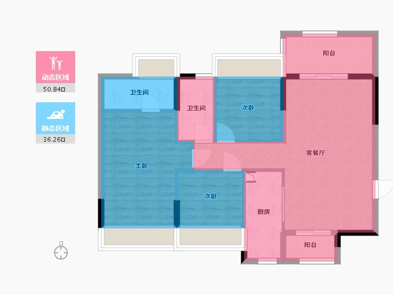 广东省-中山市-钰海佳园-77.96-户型库-动静分区