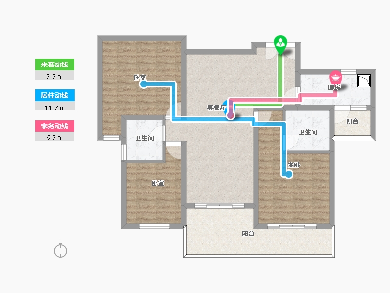 四川省-泸州市-佳乐世纪城蓝博湾-103.40-户型库-动静线