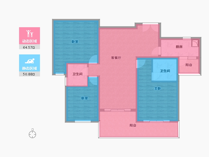 四川省-泸州市-佳乐世纪城蓝博湾-103.40-户型库-动静分区