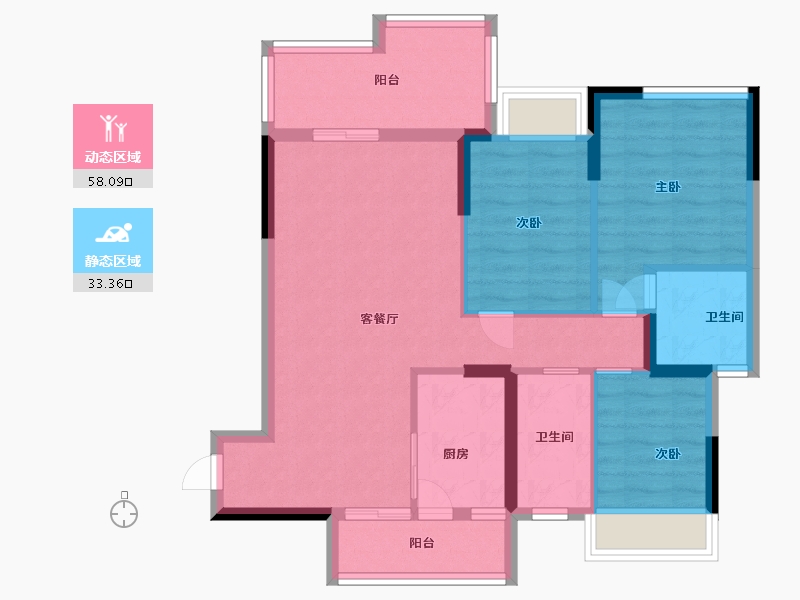 广东省-中山市-爱琴半岛-81.30-户型库-动静分区