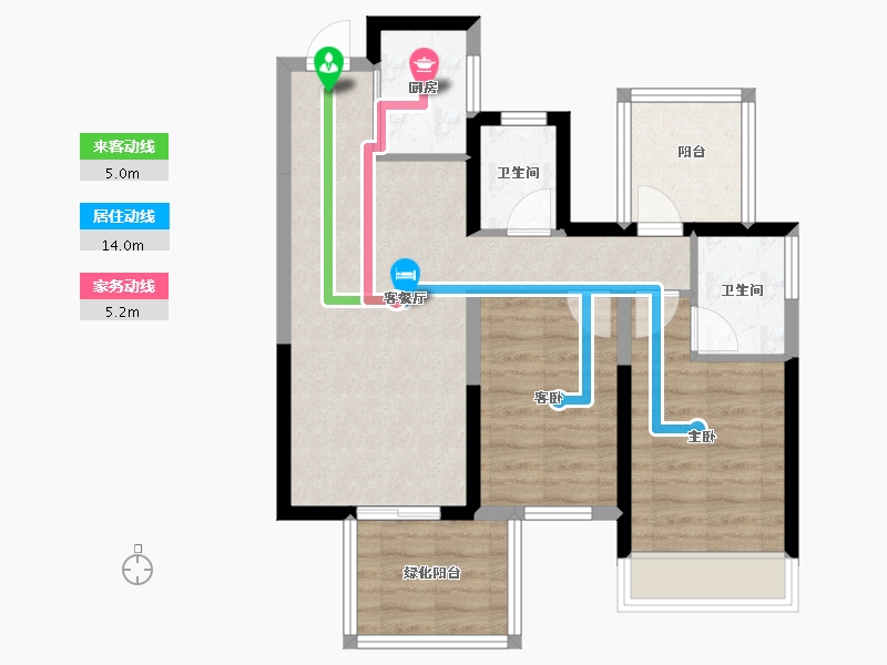 广西壮族自治区-南宁市-中建邕和府-66.39-户型库-动静线