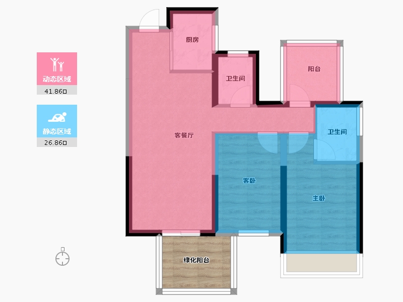 广西壮族自治区-南宁市-中建邕和府-66.39-户型库-动静分区