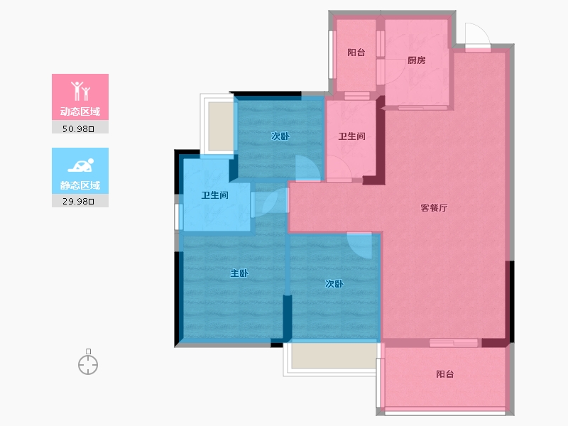 广东省-中山市-爱琴半岛-72.00-户型库-动静分区