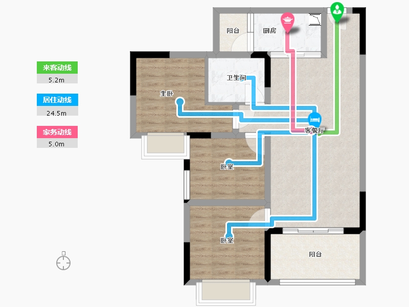 四川省-泸州市-贤达锦绣华府-75.22-户型库-动静线