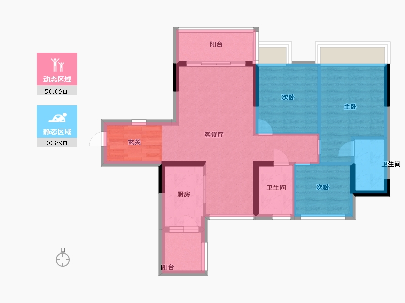 广东省-中山市-爱琴半岛-71.39-户型库-动静分区