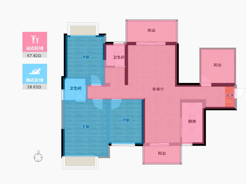 广西壮族自治区-南宁市-中南十洲-95.13-户型库-动静分区