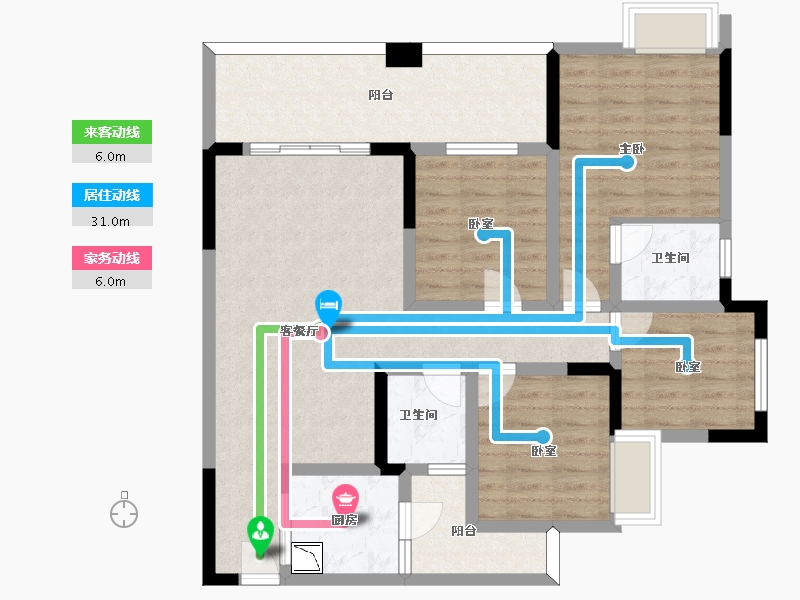 四川省-泸州市-贤达锦绣华府-98.88-户型库-动静线