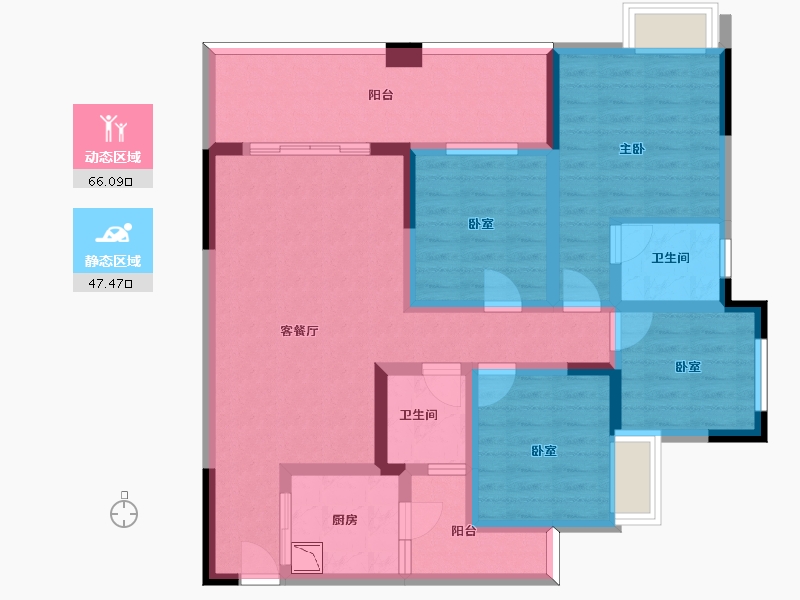 四川省-泸州市-贤达锦绣华府-98.88-户型库-动静分区