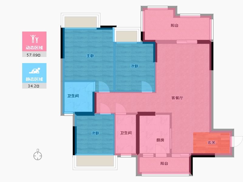 广东省-中山市-爱琴半岛-81.20-户型库-动静分区