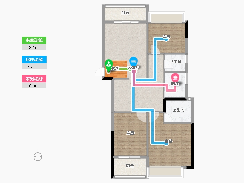 广东省-揭阳市-玉溪华庭-95.53-户型库-动静线