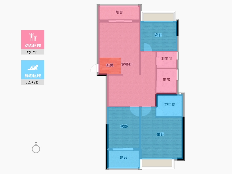 广东省-揭阳市-玉溪华庭-95.53-户型库-动静分区