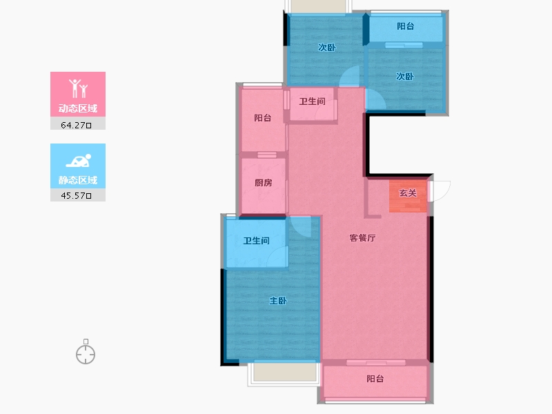 广东省-揭阳市-玉溪华庭-98.95-户型库-动静分区