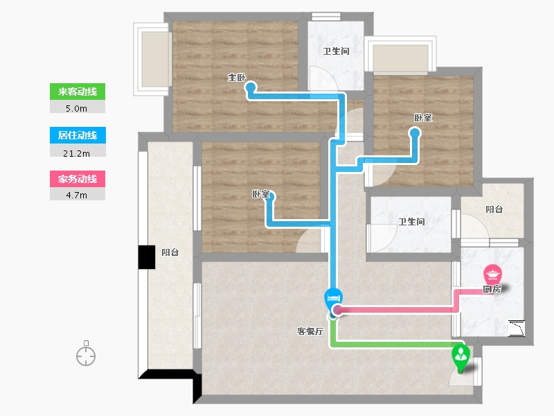 四川省-泸州市-贤达锦绣华府-82.81-户型库-动静线