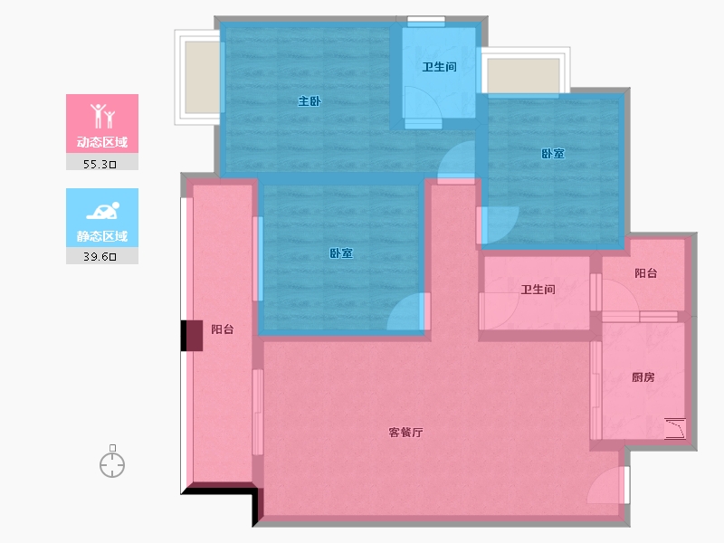 四川省-泸州市-贤达锦绣华府-82.81-户型库-动静分区