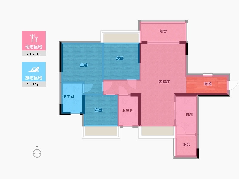 广东省-中山市-爱琴半岛-71.80-户型库-动静分区