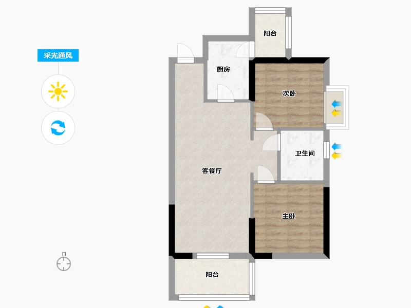 广东省-中山市-爱琴半岛-61.10-户型库-采光通风