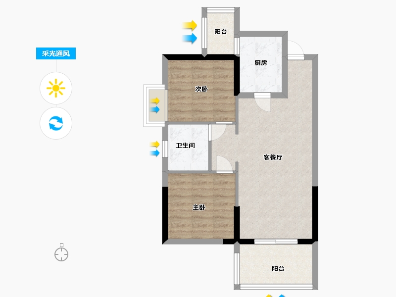 广东省-中山市-爱琴半岛-61.20-户型库-采光通风