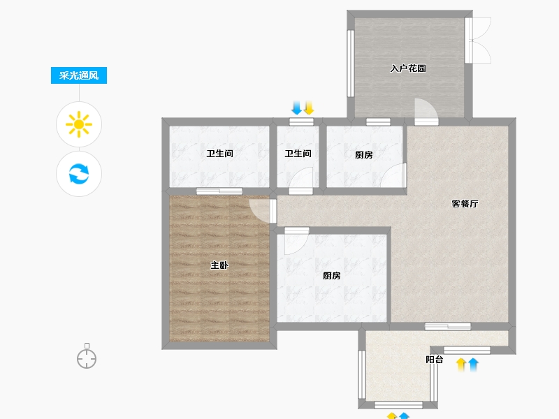 海南省-三亚市-水三千-91.74-户型库-采光通风