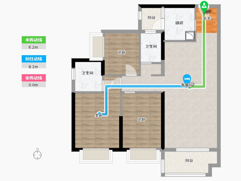 广东省-中山市-保利碧桂园领秀海-89.51-户型库-动静线