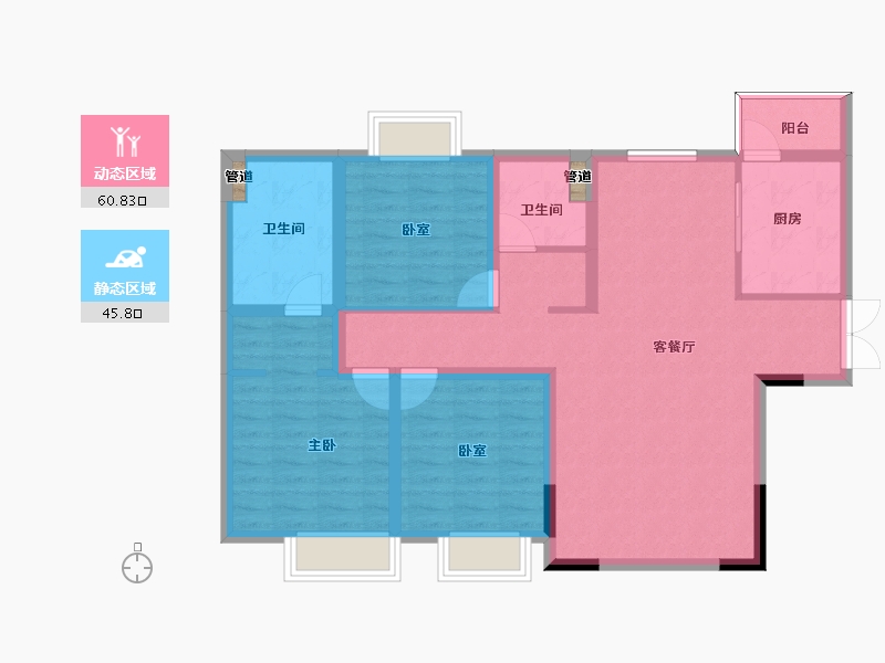 四川省-泸州市-世纪玺悦-95.97-户型库-动静分区