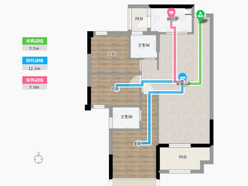 广东省-中山市-钰海佳园-75.96-户型库-动静线