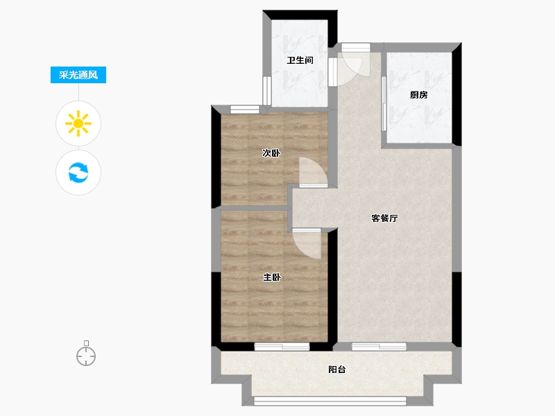 广西壮族自治区-北海市-融创海映兰屿-55.19-户型库-采光通风